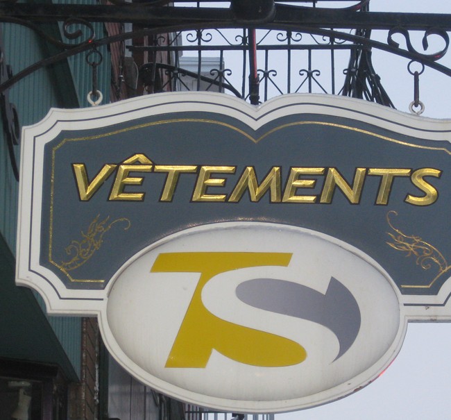 Vêtements TS -Enseigne perpendiculaire